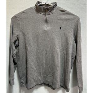 Polo Ralph Lauren Estate Rib Long Sleeve‎ Quarter Zip Pullover Gray Size XL